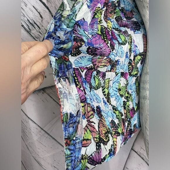 Alberto Makali Butterfly/Floral Mesh Blazer - Size M - Picture 7 of 9